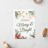 Prettig en Helder Zakelijk Verwijs Kerstfeest Notitiekaartje (Voorkant / Achterkant in situ)