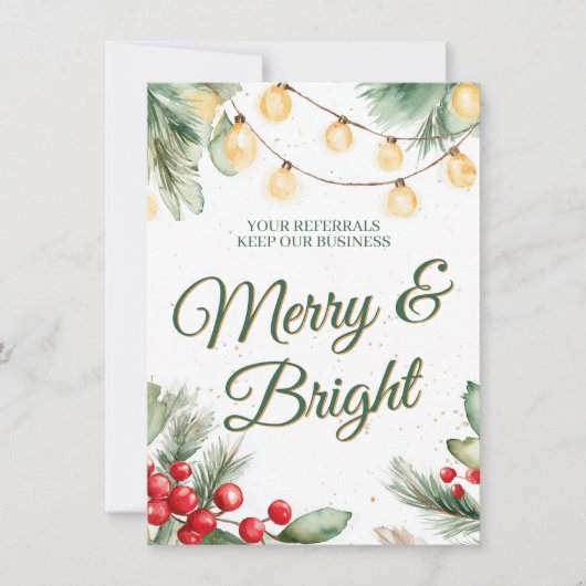 Prettig en Helder Zakelijk Verwijs Kerstfeest Notitiekaartje (Voorkant)