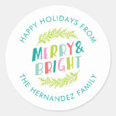 Prettig en Kerstfeestelijk Gefeliciteerd Ronde Sticker (Voorkant)