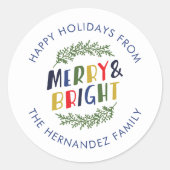 Prettig en Kerstfeestelijk Gefeliciteerd Ronde Sticker (Voorkant)