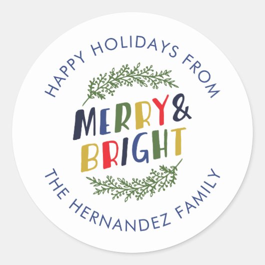Prettig en Kerstfeestelijk Gefeliciteerd Ronde Sticker (Voorkant)
