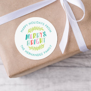 Prettig en Kerstfeestelijk Gefeliciteerd Ronde Sticker