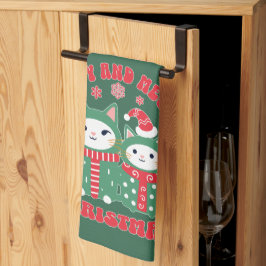 Prettig en Miauwend Kerstkatten 1 Theedoek