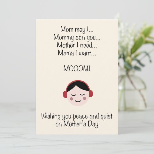 Prettig en rustig Moederdag gewenst Feestdagenkaart (Staand voorkant)