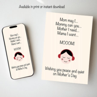 Prettig en rustig Moederdag gewenst Feestdagenkaart