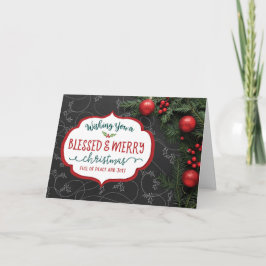 Prettig en vrolijk kerstfeest gewenst feestdagen kaart
