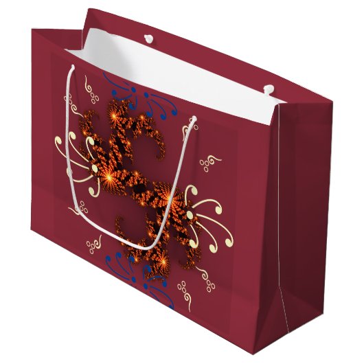 Prettig en vrolijk kerstfeest  groot cadeauzakje (Voorkant Gekanteld)