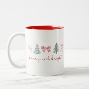 Prettig en vrolijk Kerstmis Tweekleurige Koffiemok