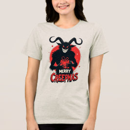 Prettig enge Kerstmis Krampus Feestdagen Tri-Blend Shirt