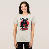 Prettig enge Kerstmis Krampus Feestdagen Tri-Blend Shirt (Voorkant volledig)