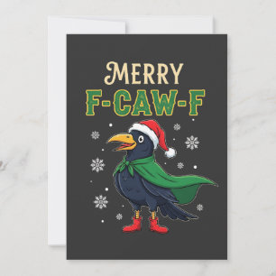 Prettig F-Caw-F Fijne Kerst Raven Kraai Kerstman  Feestdagenkaart