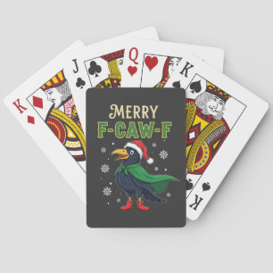 Prettig F-Caw-F Fijne Kerst Raven Kraai Kerstman Pokerkaarten
