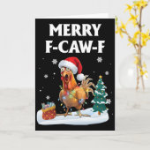 Prettig F-caw-f Grappige Kip Kerstman Haan Kerstmi Kaart (Gele Bloem)