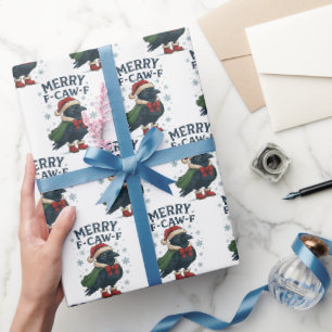 Prettig F-CAW-F Kerstmis Raven Xmas Kerstman hoed Cadeaupapier