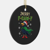 Prettig F-Kraai-F Leuke Kerst Raven Kraai Sinterkl Keramisch Ornament (Rechts)
