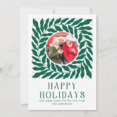 Prettig feest 2 Foto Modern Script Vet Floral  Feestdagenkaart (Voorkant)