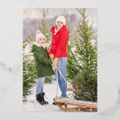 Prettig feest 2 Foto Moderne scriptie Vet bloemstu Folie Feestdagenkaart (Achterkant)