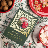 Prettig feest 2 Foto Moderne scriptie Vet bloemstu Folie Feestdagenkaart