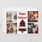 Prettig feest 4 foto collage gepersonaliseerd feestdagenkaart (Voorkant)