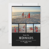 Prettig feest 5 foto collage gepersonaliseerde kaa feestdagenkaart (Achterkant)