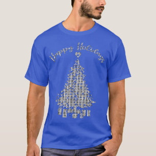 Prettig feest a Love B&W Kerstboom Lichtjes Pr T-shirt