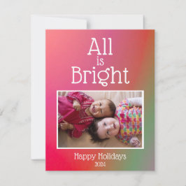 Prettig feest Allemaal helder rood groen Ombre Fot Feestdagenkaart