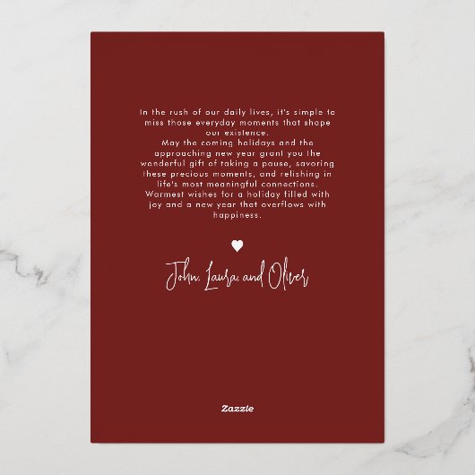 Prettig feest, baby's eerste kerstfeest Traditione Folie Feestdagenkaart (Achterkant)