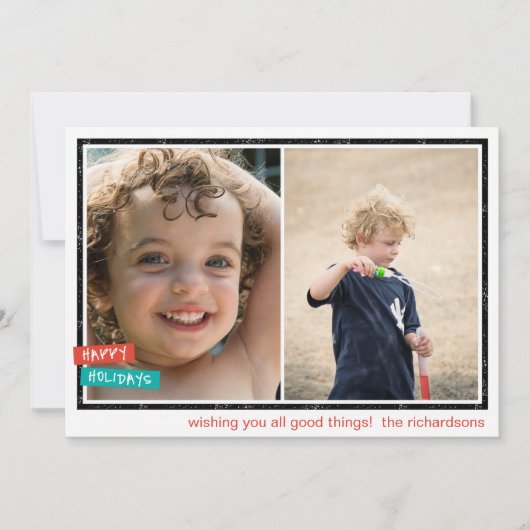 Prettig feest Border x2 Feestdagenkaart (Voorkant)