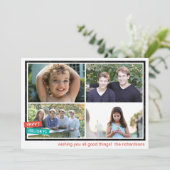 Prettig feest Border x4 Feestdagenkaart (Staand voorkant)