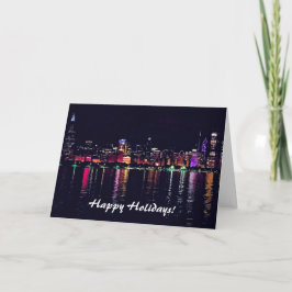 Prettig feest Chicago Silhouette Kaart