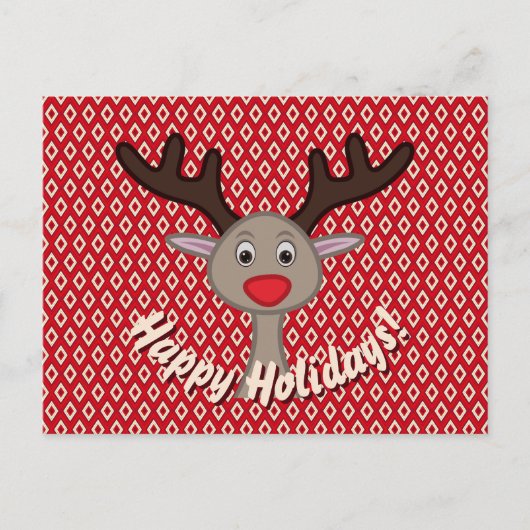 Prettig feest Cute Rendier Kerstmis Feestdagenkaart (Voorkant)