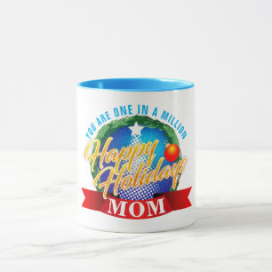 Prettig feest / Eén in een miljoen MOM (uw tekst) Mok
