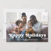 Prettig feest | Eenvoudige Boho-foto-overlay Feestdagenkaart (Voorkant)