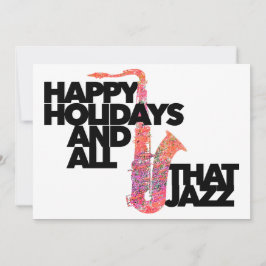Prettig feest en al dat jazz saxofonist feestdagenkaart