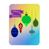 Prettig feest en versierde kerstbomen magneet (Verticaal)