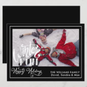 Prettig feest | Familie Winterpret Kaart (Voorkant / Achterkant)