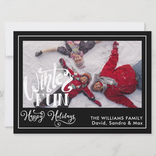 Prettig feest | Familie Winterpret Kaart (Voorkant)