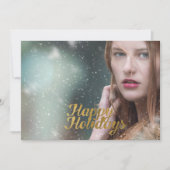 Prettig feest Faux goud schrift Feestdagenkaart (Voorkant)