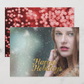 Prettig feest Faux goud schrift Feestdagenkaart (Voorkant / Achterkant)