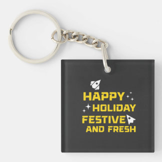 Prettig feest, feestelijk en fris sleutelhanger