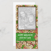 "Prettig feest" Gebruine peperkoek fotokaart Feestdagenkaart (Voorkant / Achterkant)