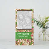 "Prettig feest" Gebruine peperkoek fotokaart Feestdagenkaart (Staand voorkant)