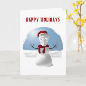 Prettig feest. Grappige sneeuwman met schedelkop Kaart (Gele Bloem)