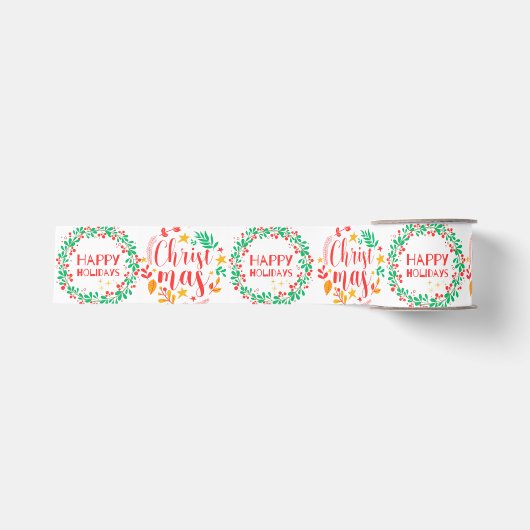 Prettig feest grosgrain lint (Voorkant)
