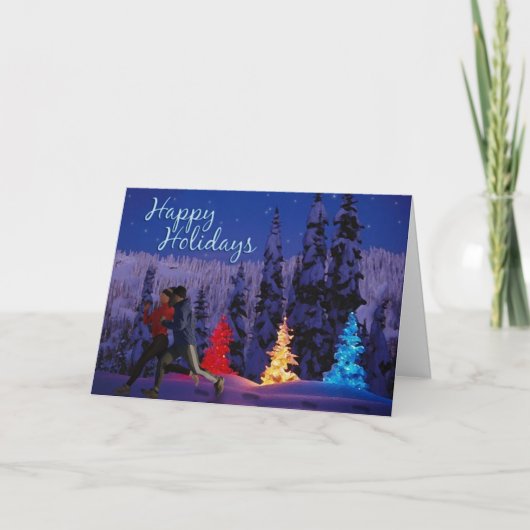 Prettig feest – Hardlopend stel Feestdagen Kaart (Voorkant)