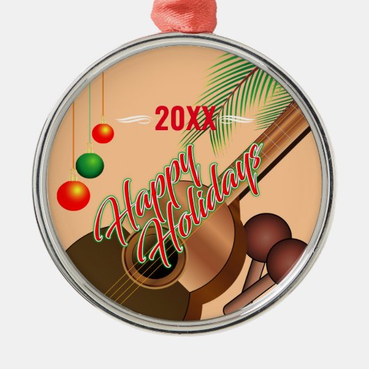 Prettig feest / HET JAAR Metalen Ornament (Voorkant)