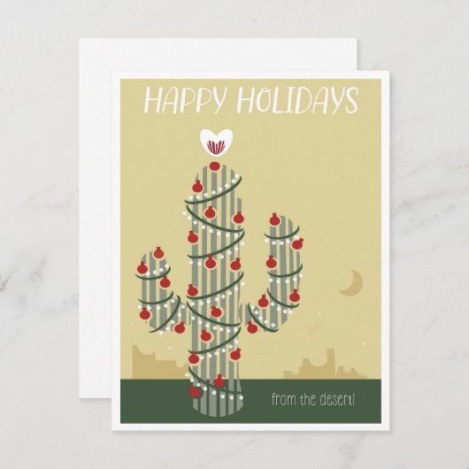 Prettig feest in de woestijn! feestdagenkaart (Voorkant / Achterkant)