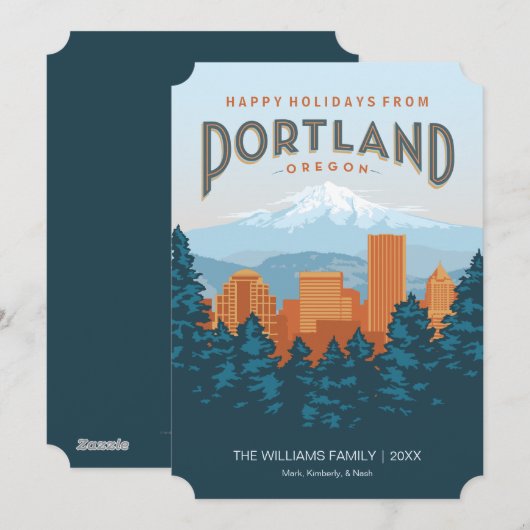 Prettig feest in Portland Feestdagenkaart (Voorkant / Achterkant)