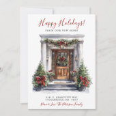 Prettig feest in uw nieuwe huis voordeur verhuizen aankondiging (Voorkant)