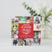 Prettig feest jaaroverzicht fotocollage feestdagenkaart (Staand voorkant)